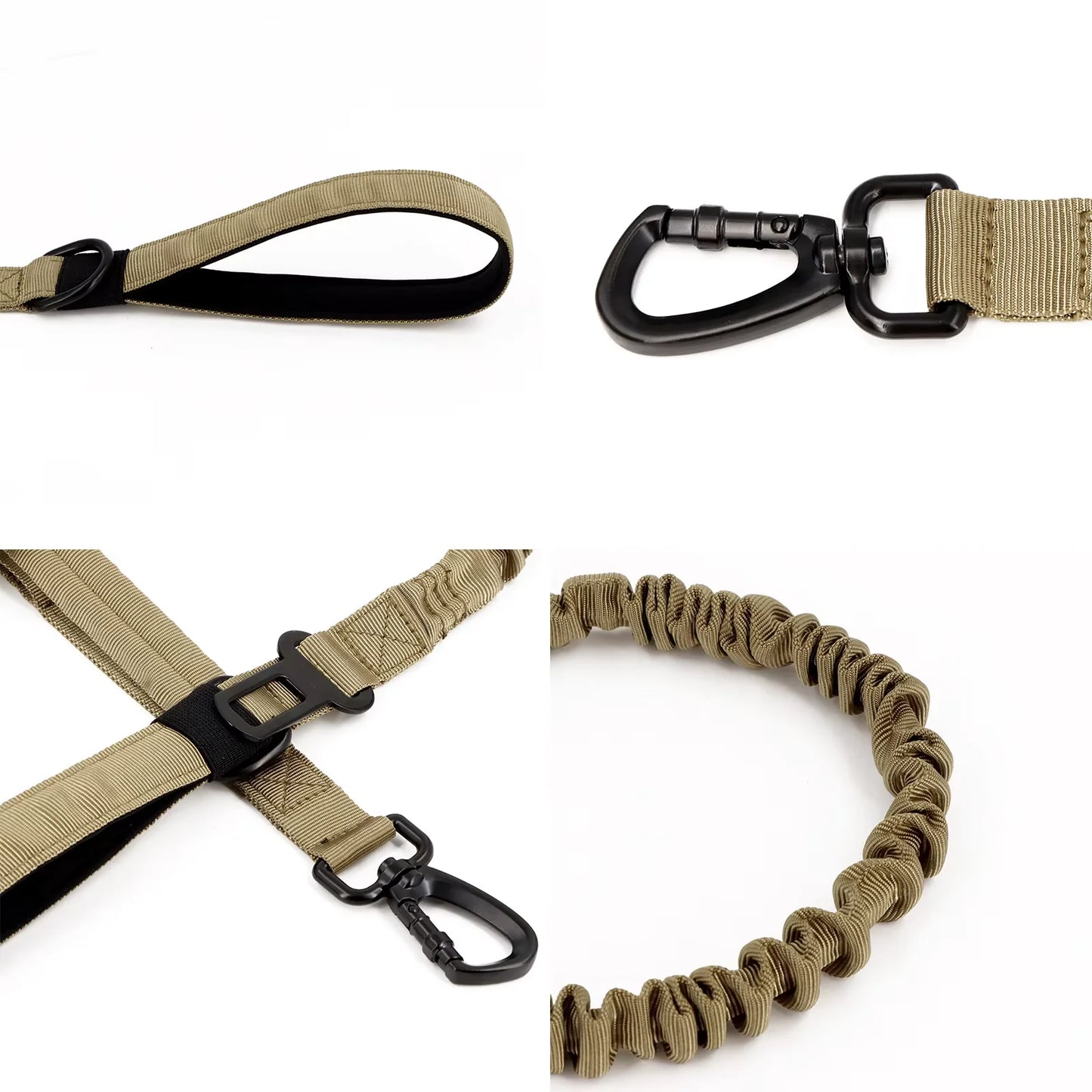 Military Dog Leash With Dual Handles And Quick Release