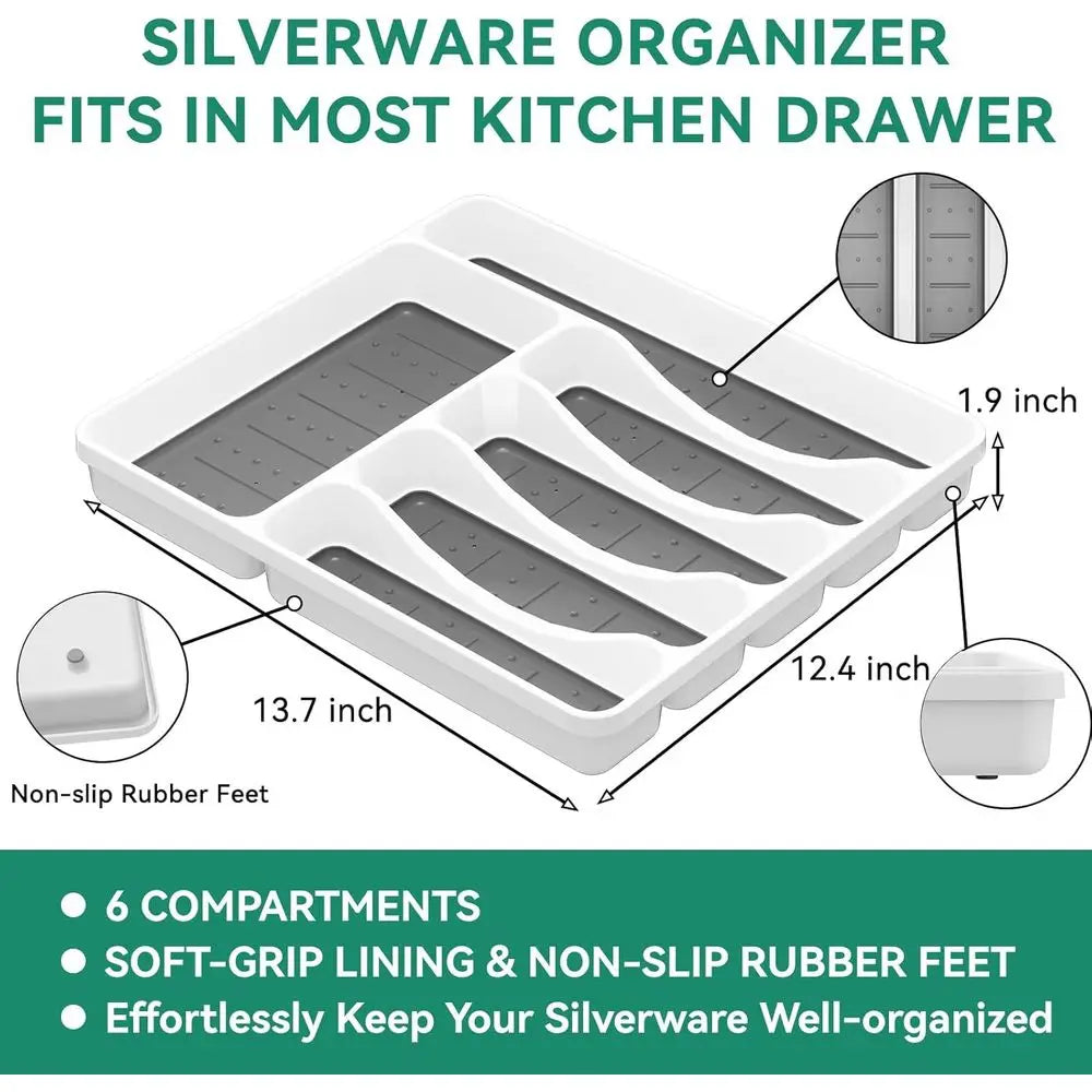 Stainless Steel Silverware Set With Organizer