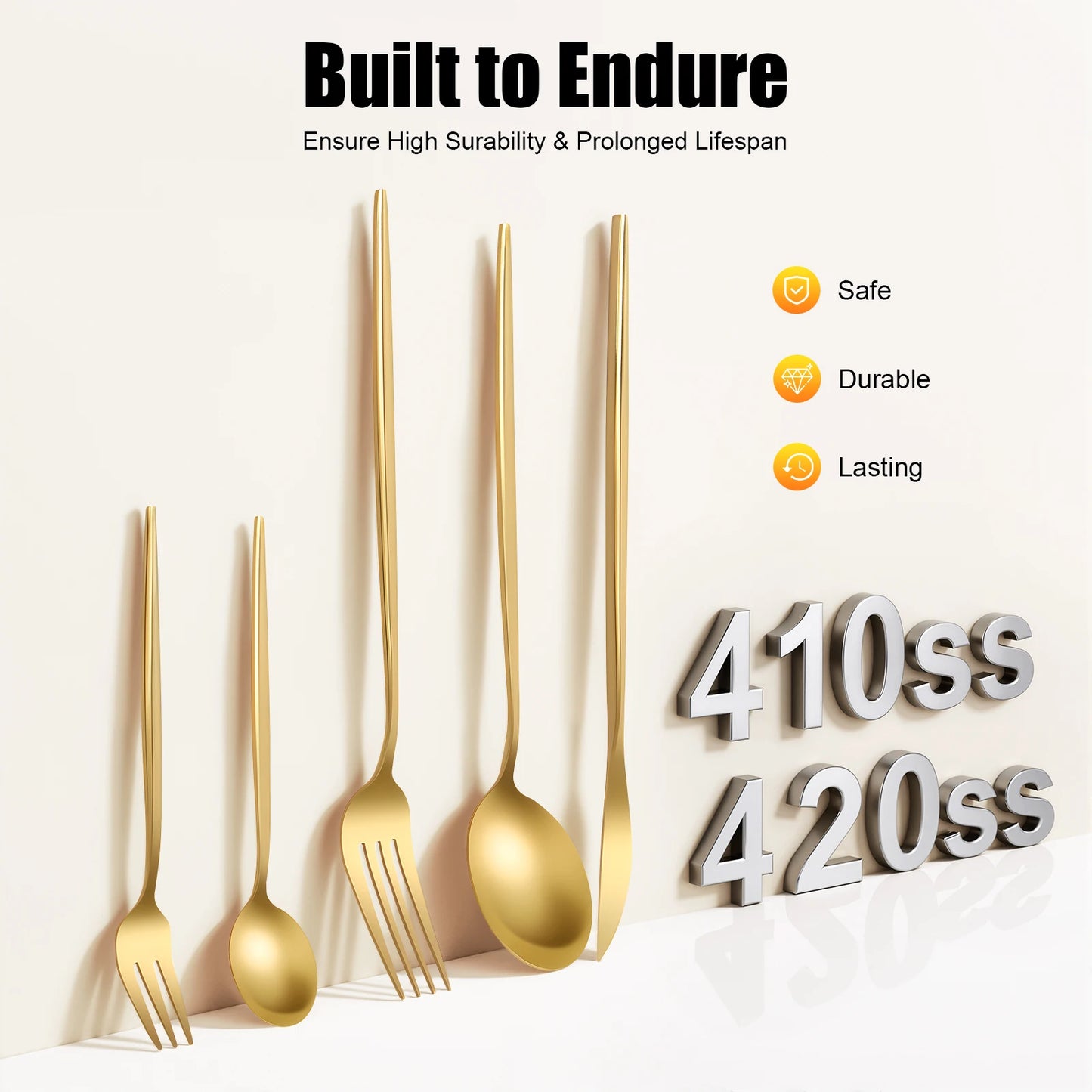 Stainless Steel Silverware Set 90Pcs Heavy Duty for Weddings