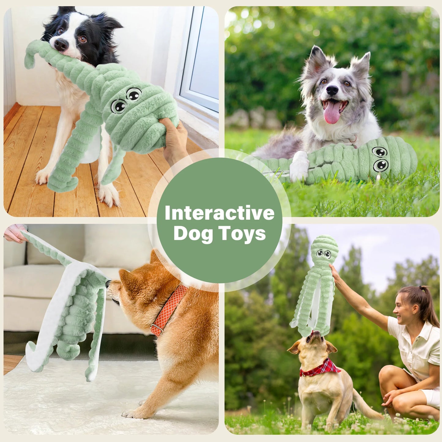 Squeaky Plush Dog Toy for Interactive Chewing