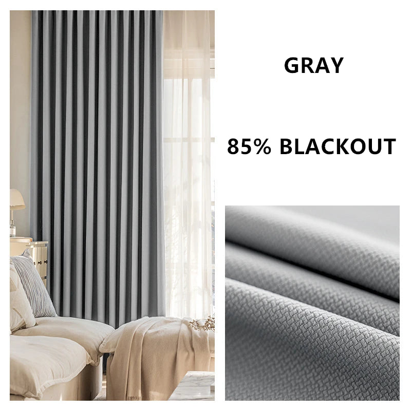 Custom Thickened Blackout Jacquard Curtains for Living Rooms