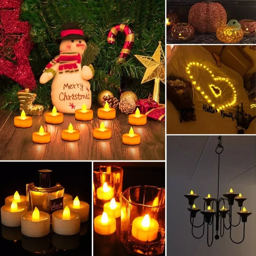 LED Tea Light Candles 24 Pack Flameless Battery Operated
