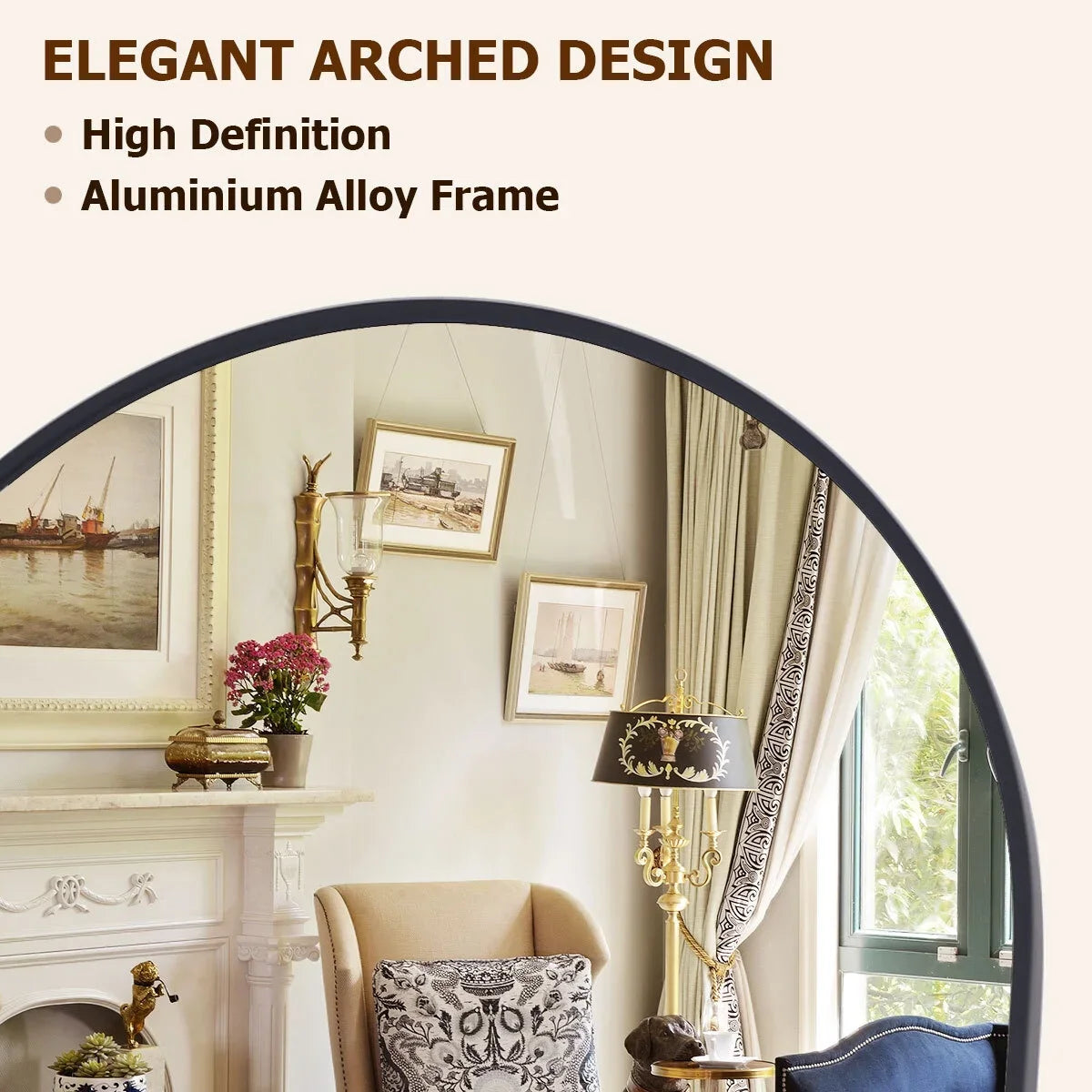 Timeless Elegant Arched Floor Mirror Home Decor