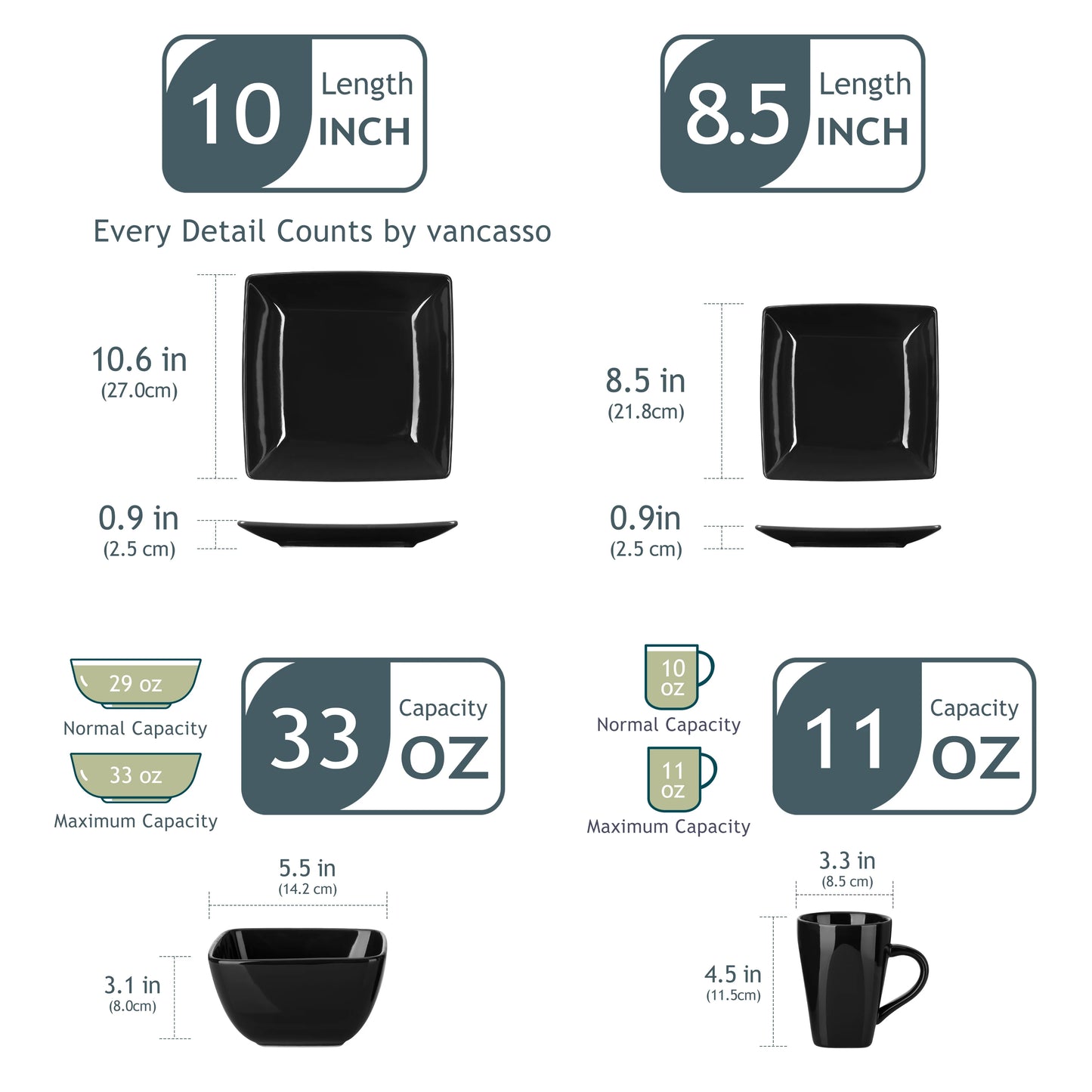 MALACASA SOHO Ceramic Porcelain Dinnerware Set