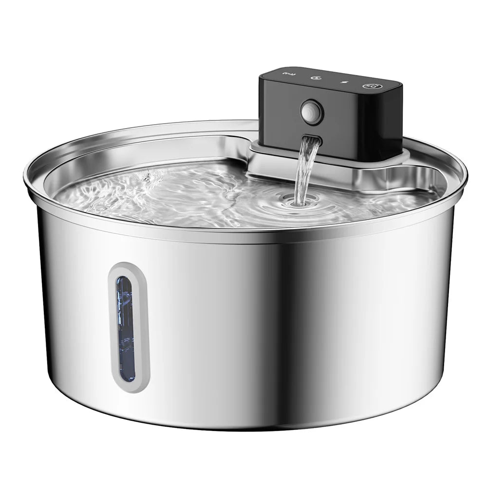 Stainless Steel Pet Water Fountain 3.2L Motion Sensor