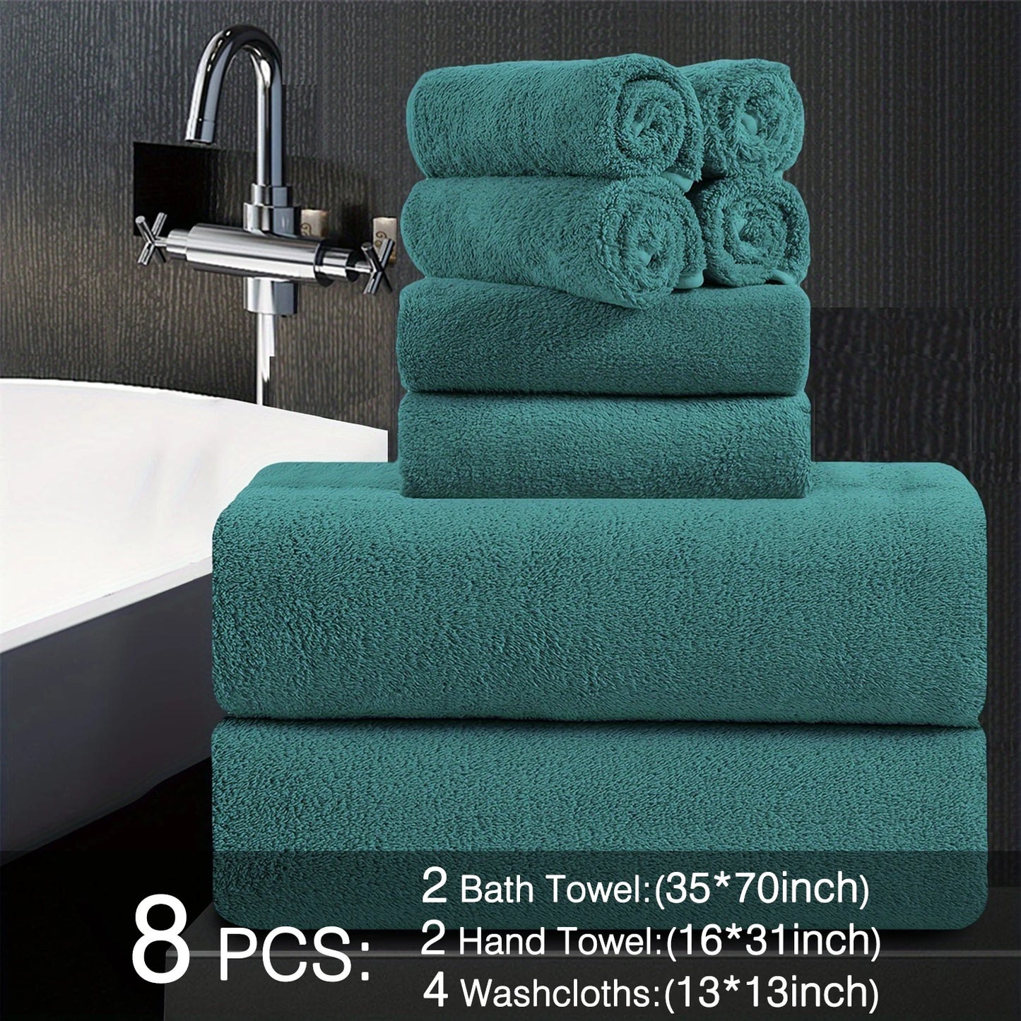 Belista Soft Absorbent Bath Towels Set Quick Dry
