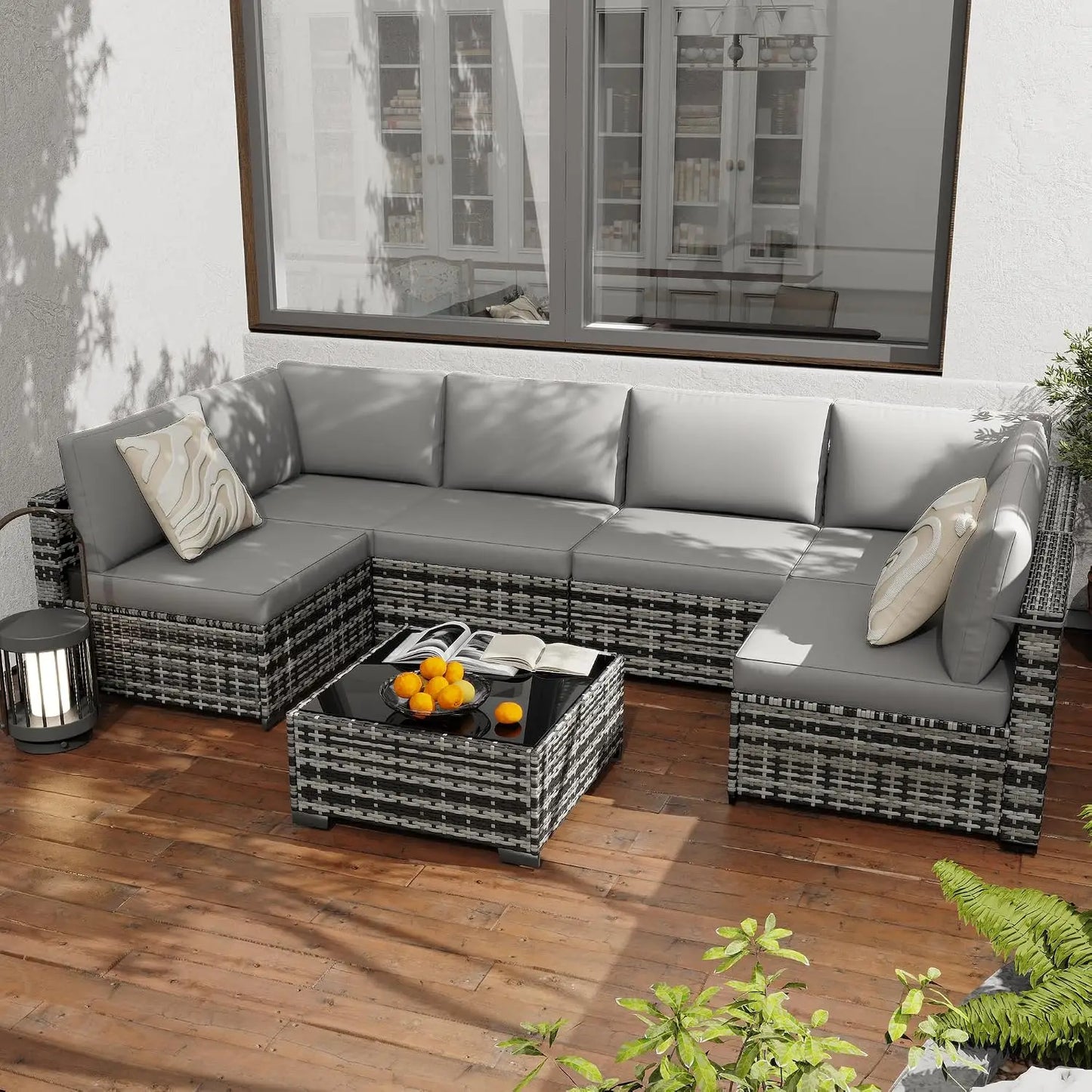 All Weather PE Rattan Modular Sectional Patio Set