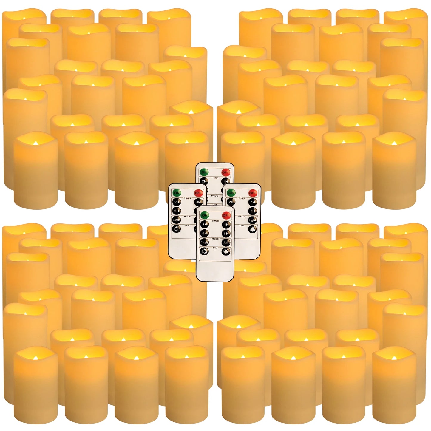 Waterproof Indoor Flameless LED Candles Set 24-144 Pieces