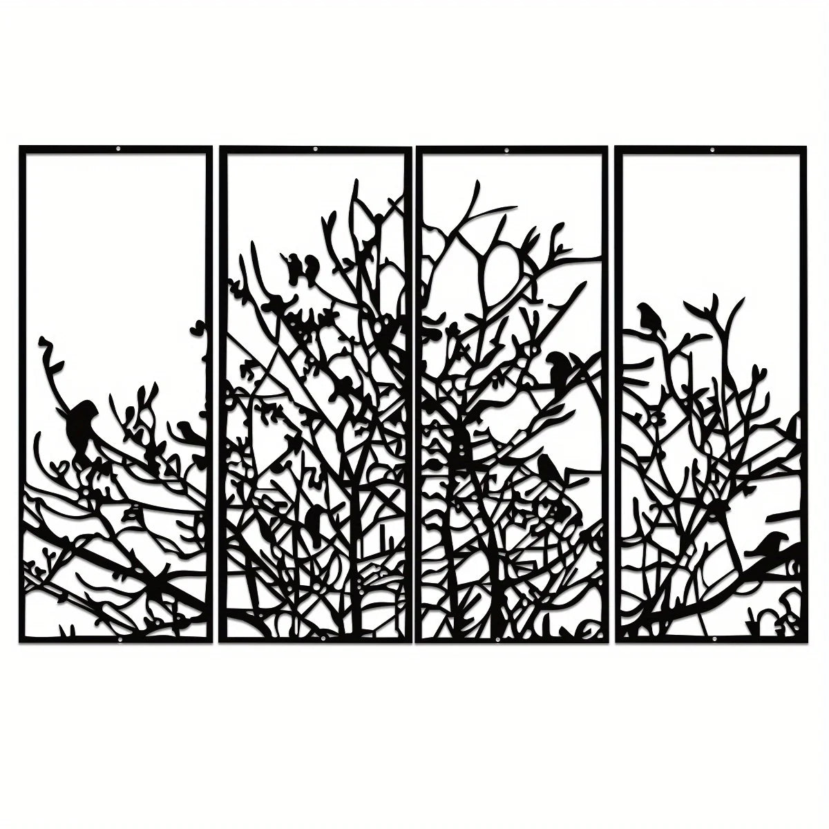 Tree Of Life Four Panel Wall Decor Mid Century