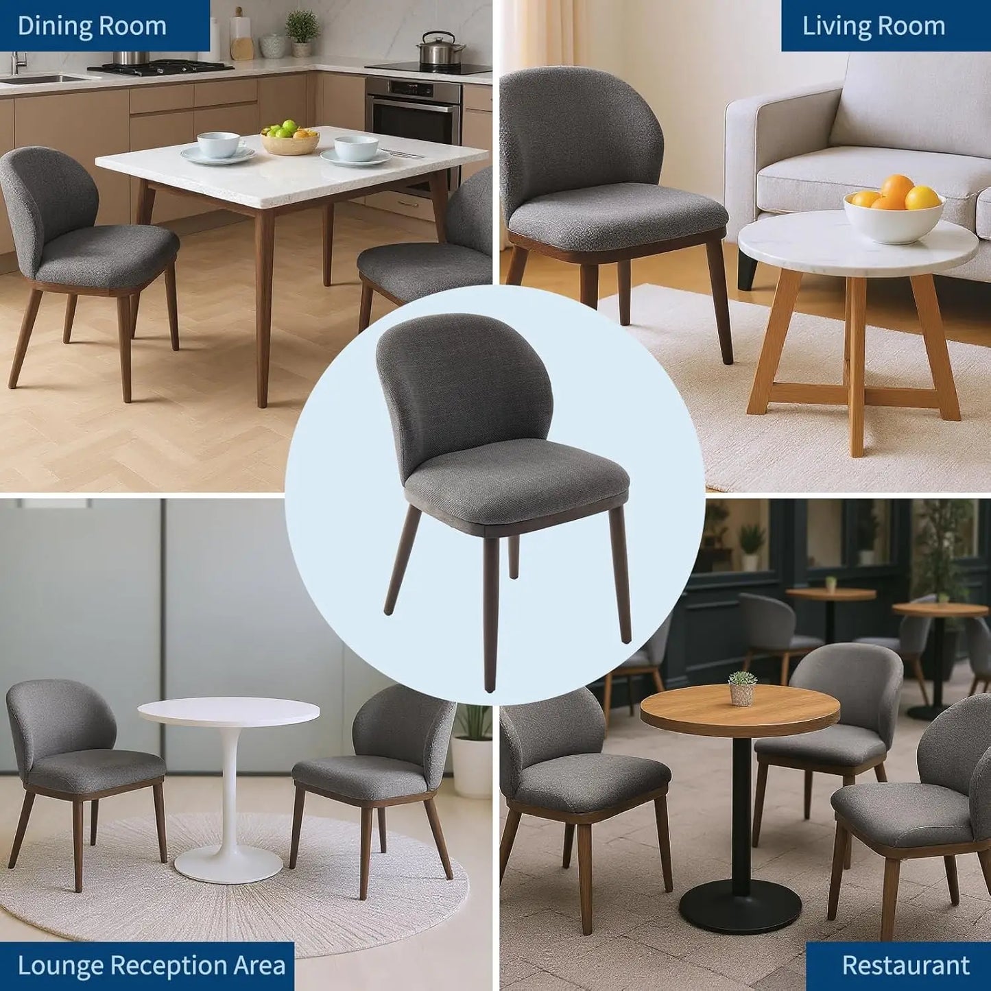 HiMISS Modern Upholstered Dining Chairs Set of 2
