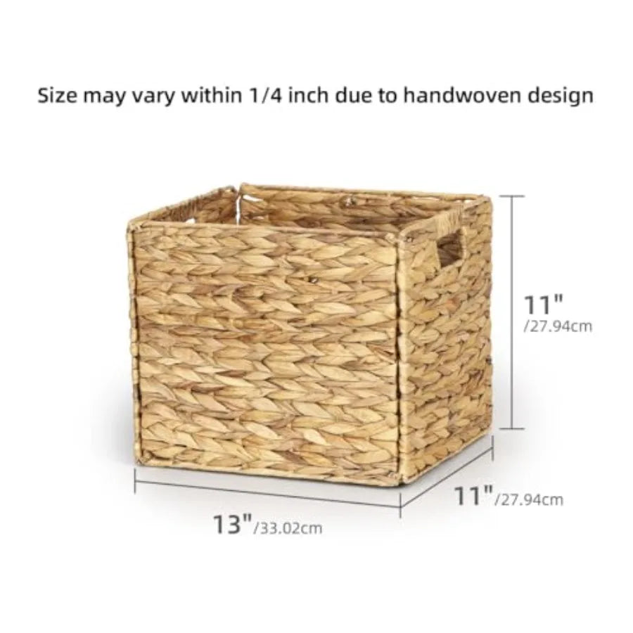 Water Hyacinth Storage Baskets With Handles Foldable
