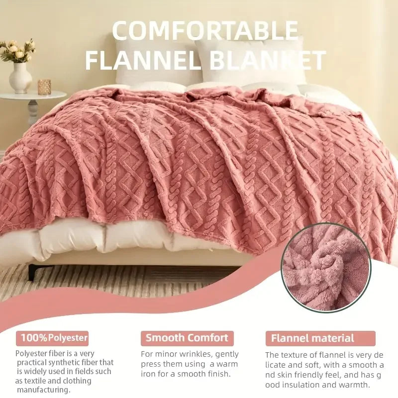 SHFY Ultra-Soft 3D Plush Fleece Blanket Throw