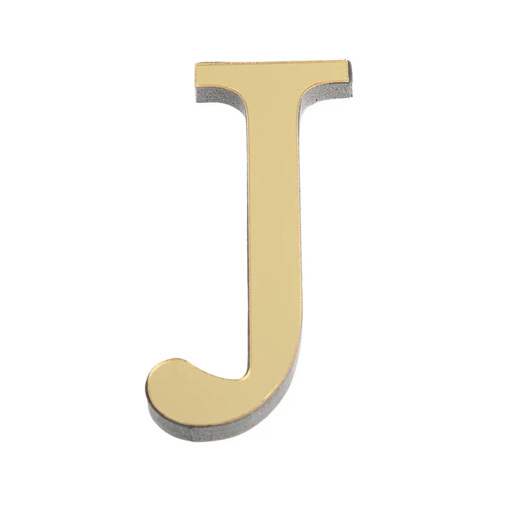 Alphabet 26 Letters 3D Mirror Acrylic Gold Wall Sticker