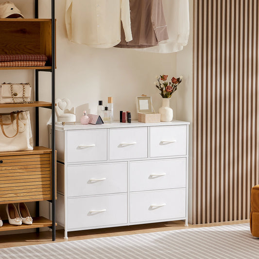 JHK Bedroom Wardrobe With Fabric Drawer Chest and Closet