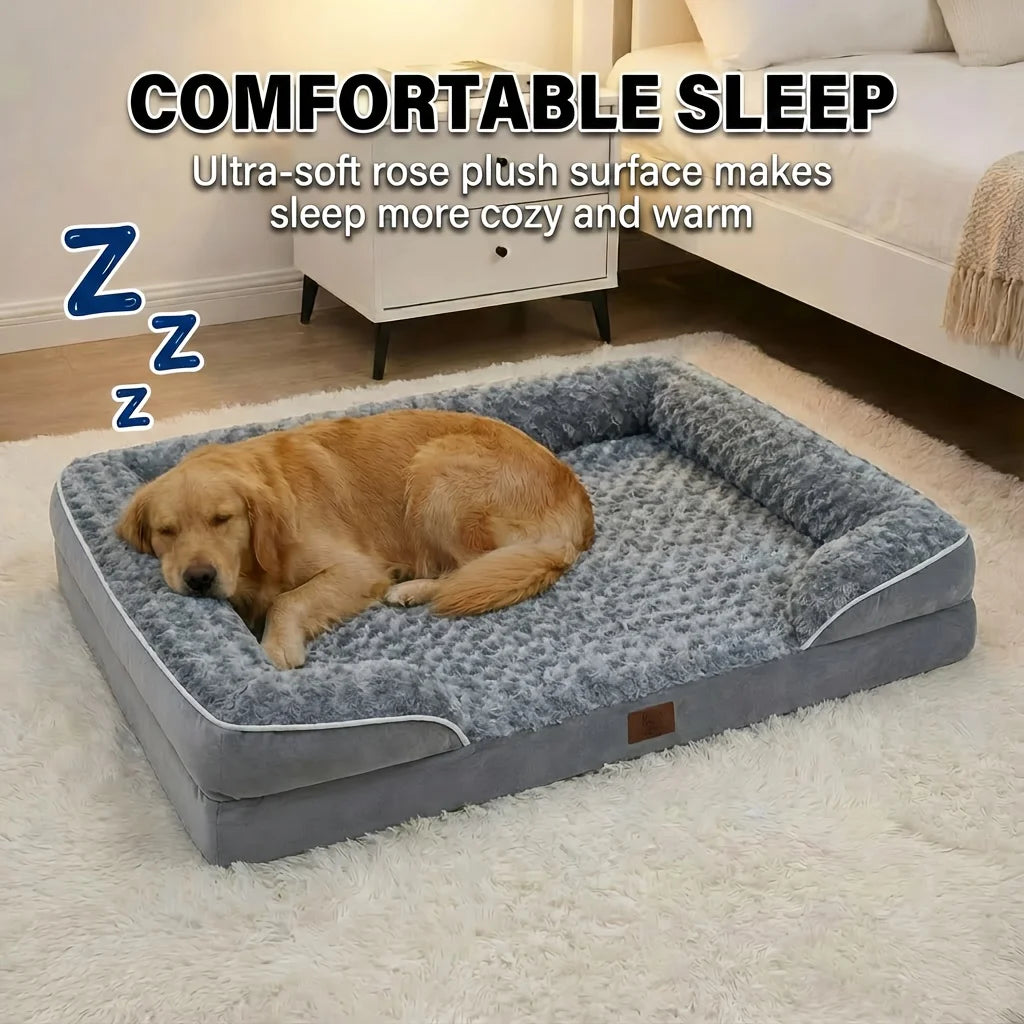 Dog Bed With Washable Removable Cover And Nonskid Bottom