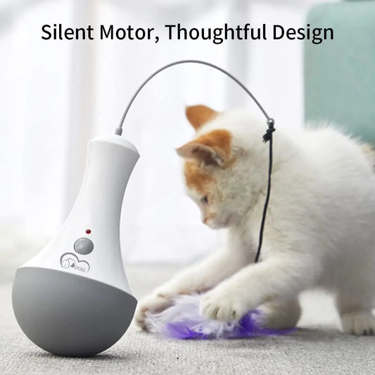 Cat Interactive Feather Teaser Toy for Indoor Play