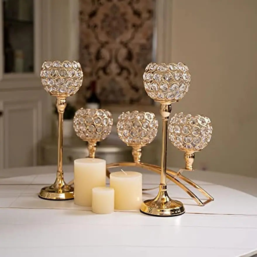 Vincigant 3 Arms Tealight Candle Holder Candelabra