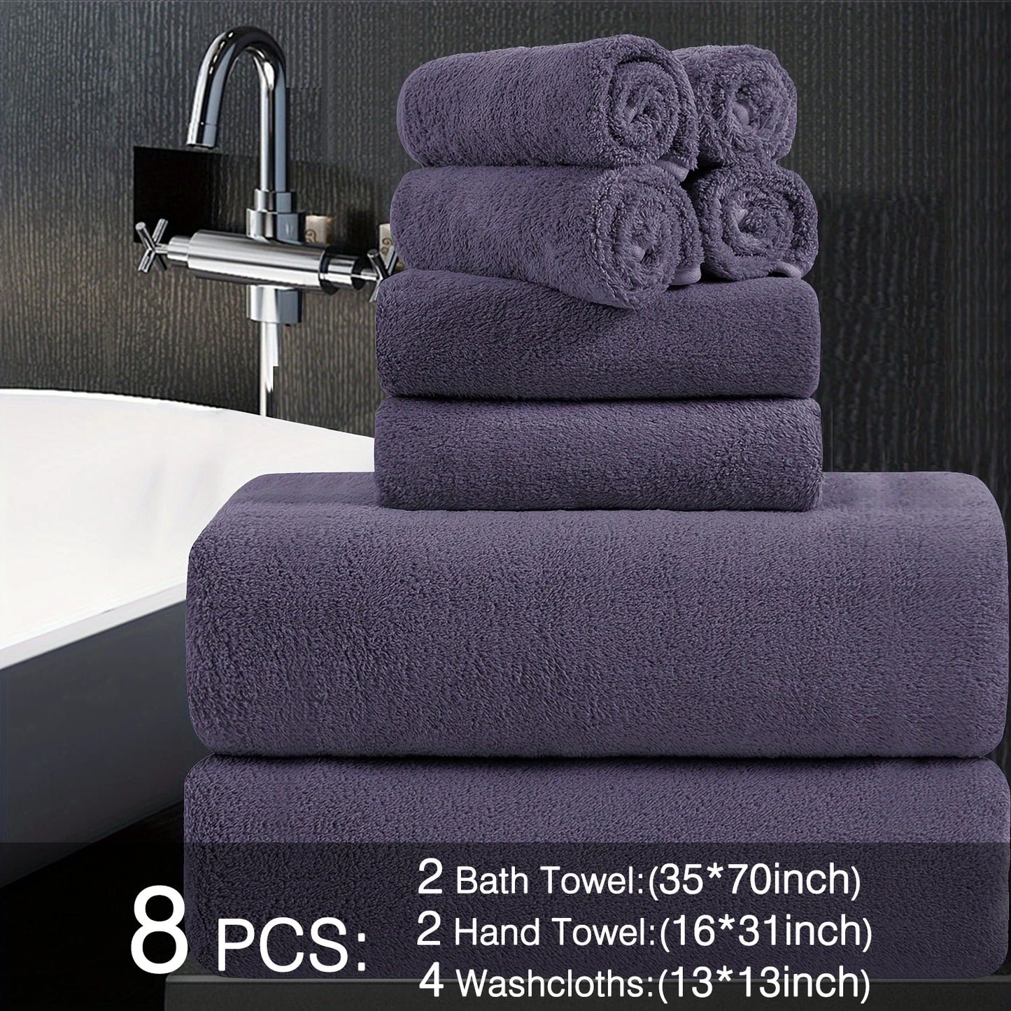 Belista Soft Absorbent Bath Towels Set Quick Dry