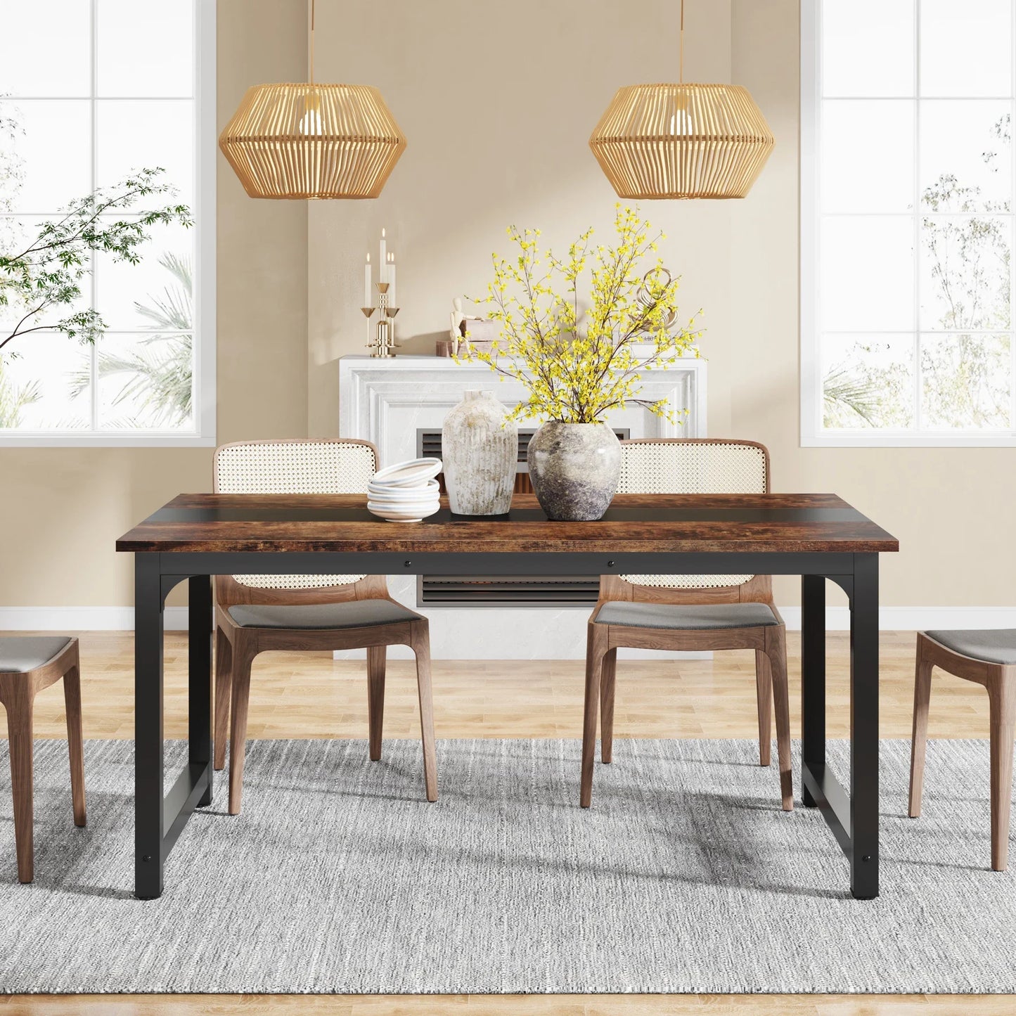 Tribesigns Industrial Dining Table For Kitchen