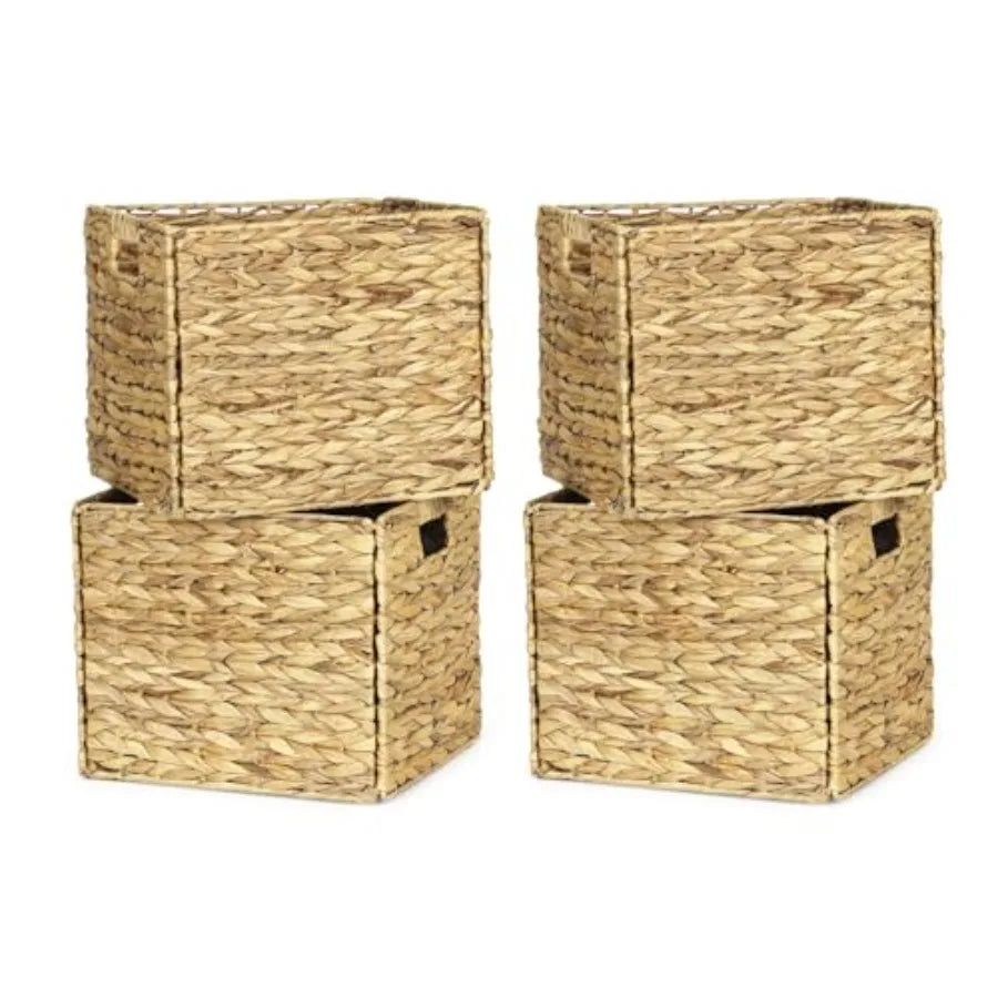 Water Hyacinth Storage Baskets With Handles Foldable