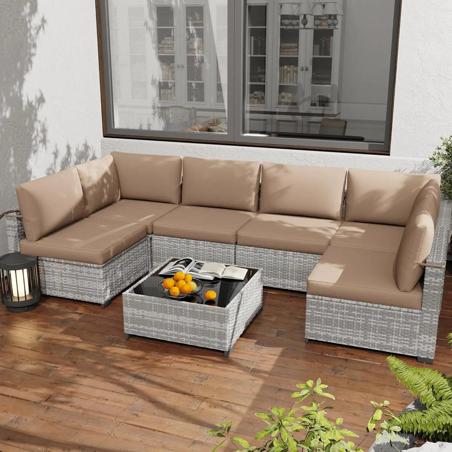 All Weather PE Rattan Modular Sectional Patio Set