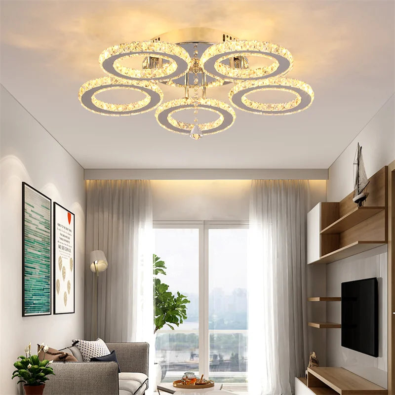 GreeLustr Led Crystal Pendant Light Modern Chandelier