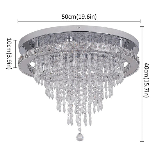 VETRULUS Modern Crystal LED Pendant Chandelier With Remote