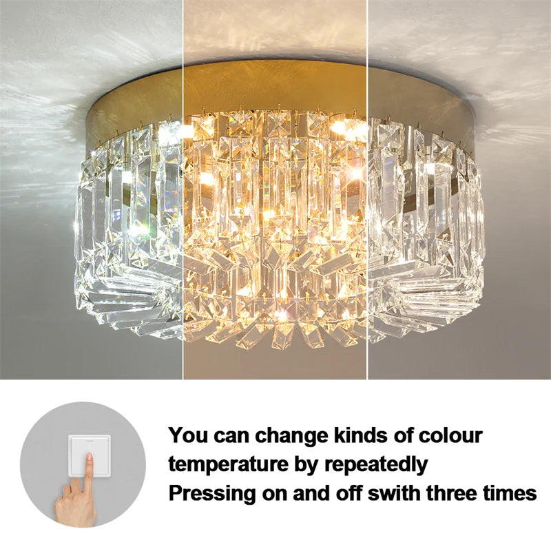 GreeLustr Crystal Led Ceiling Chandelier For Living Room