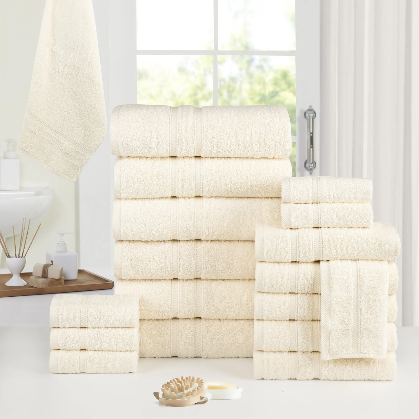 Zero Twist Egyptian Cotton Towel Set Ultra Soft Spa Quality