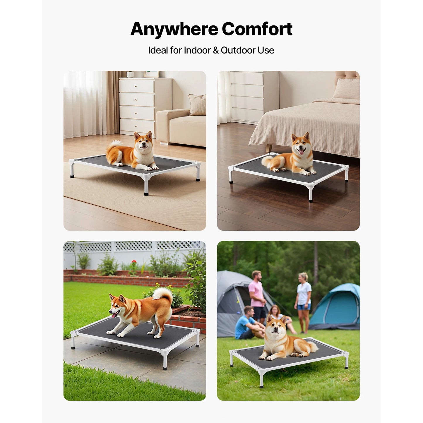 SucceBuy Elevated Dog Bed With Aluminum Frame For Large Dogs