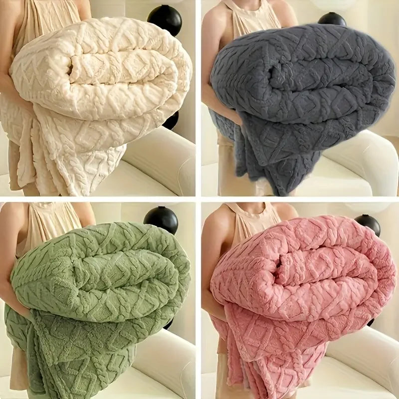 SHFY Ultra-Soft 3D Plush Fleece Blanket Throw