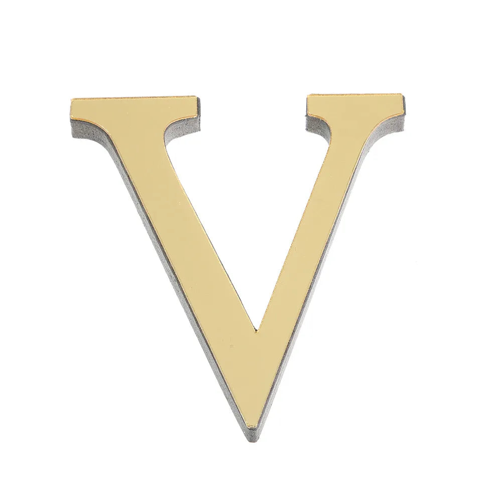 Alphabet 26 Letters 3D Mirror Acrylic Gold Wall Sticker