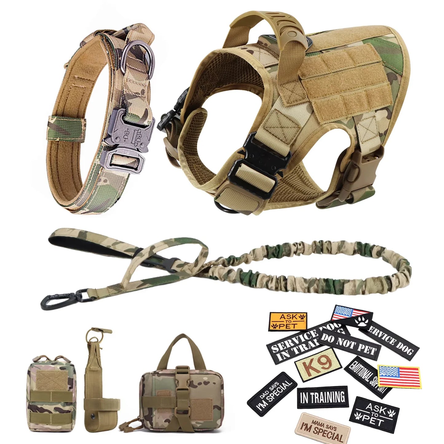 Tactical Dog Harness Vest Set Malinois Training