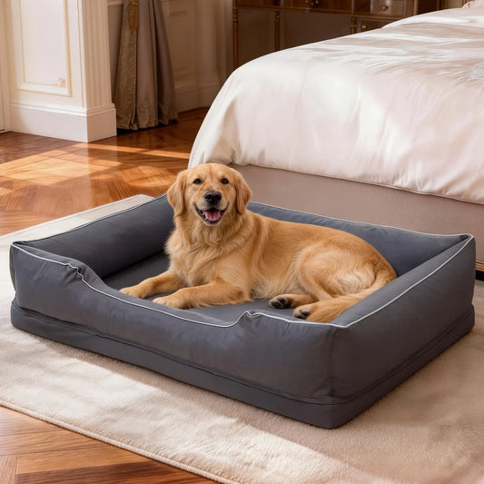 BORWART CN Orthopedic Dog Bed With Waterproof Bolster Sides