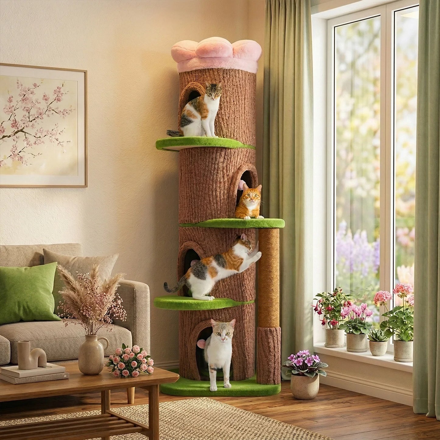 PAWZ Road Cat Tree Tower With Condos And Scratching Posts