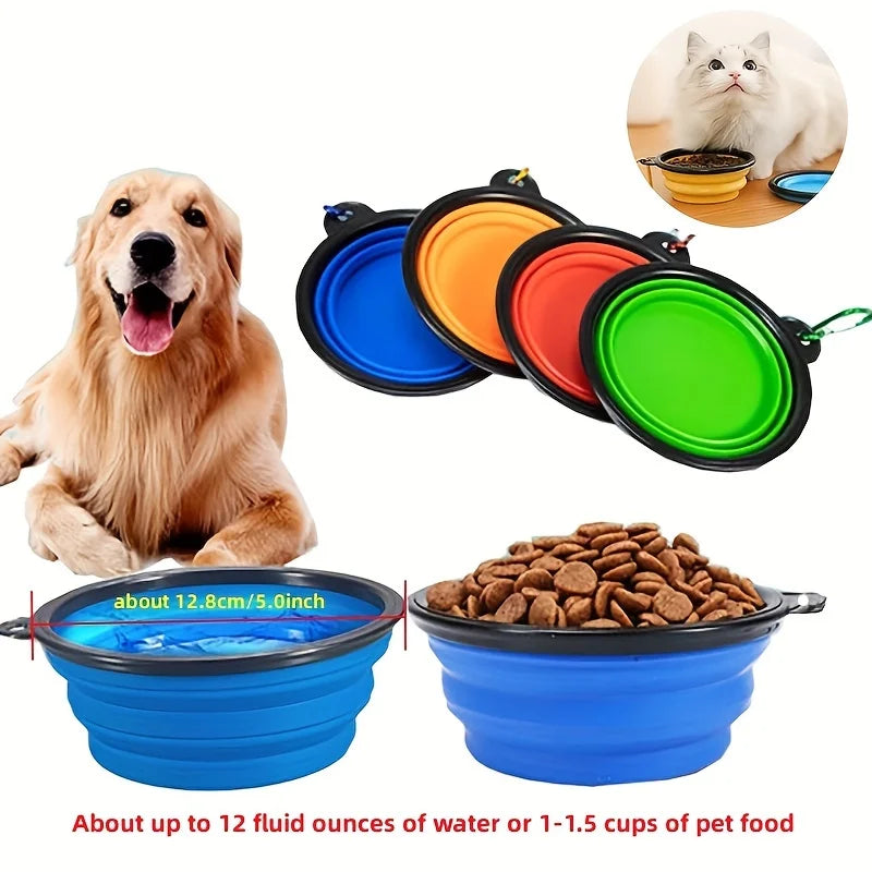 Collapsible Pet Food Bowl TPR Portable For Cats And Dogs