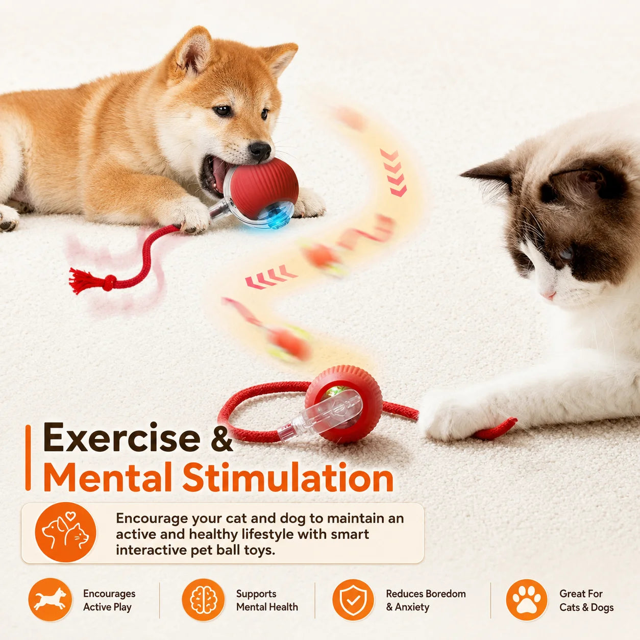 Smart Automatic Rolling Dog Ball Toy Rechargeable