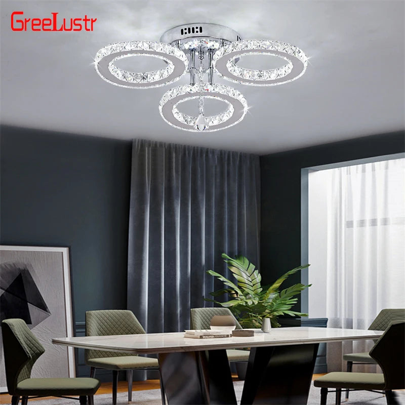 GreeLustr Led Crystal Pendant Light Modern Chandelier