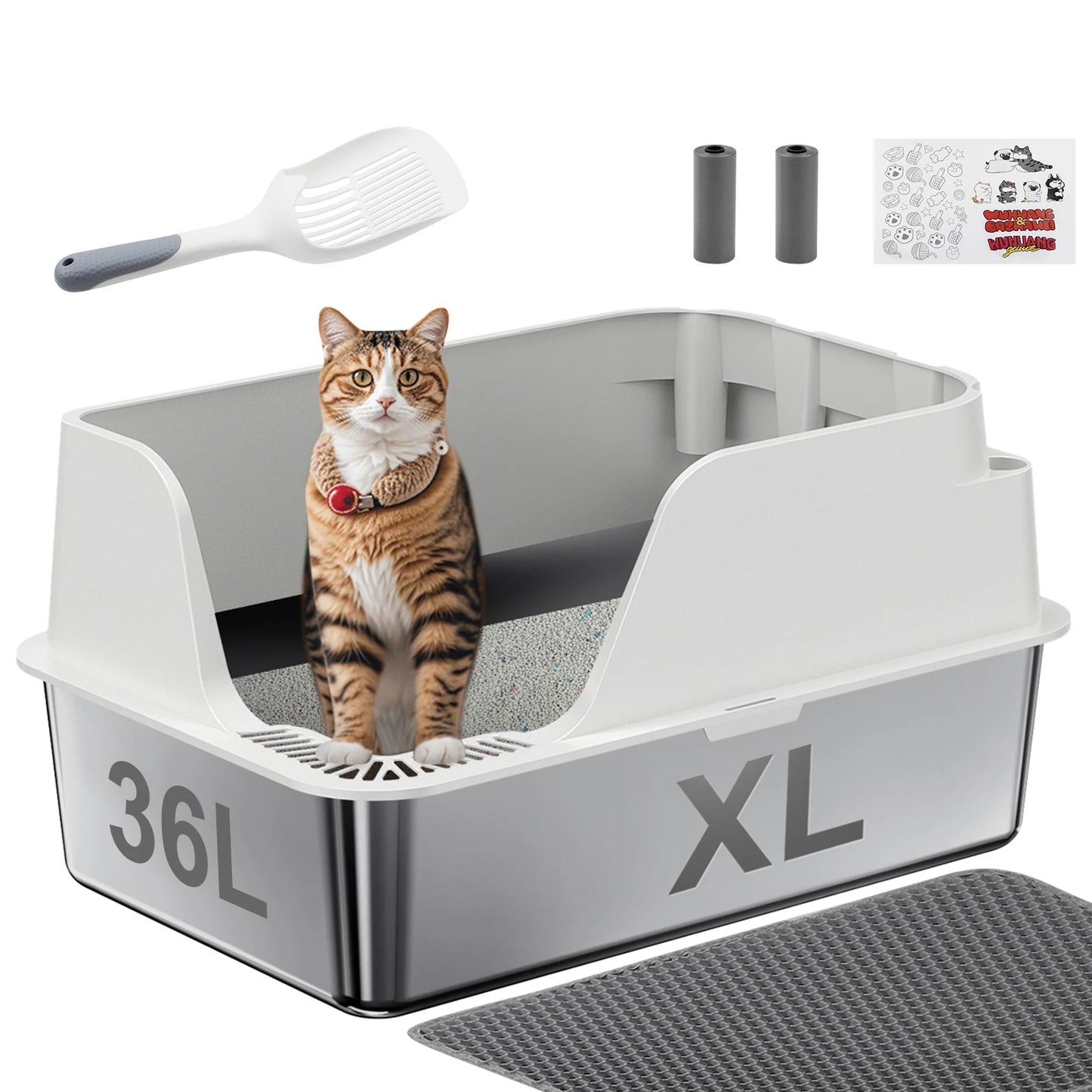 Stainless Steel Cat Litter Box Leak Proof