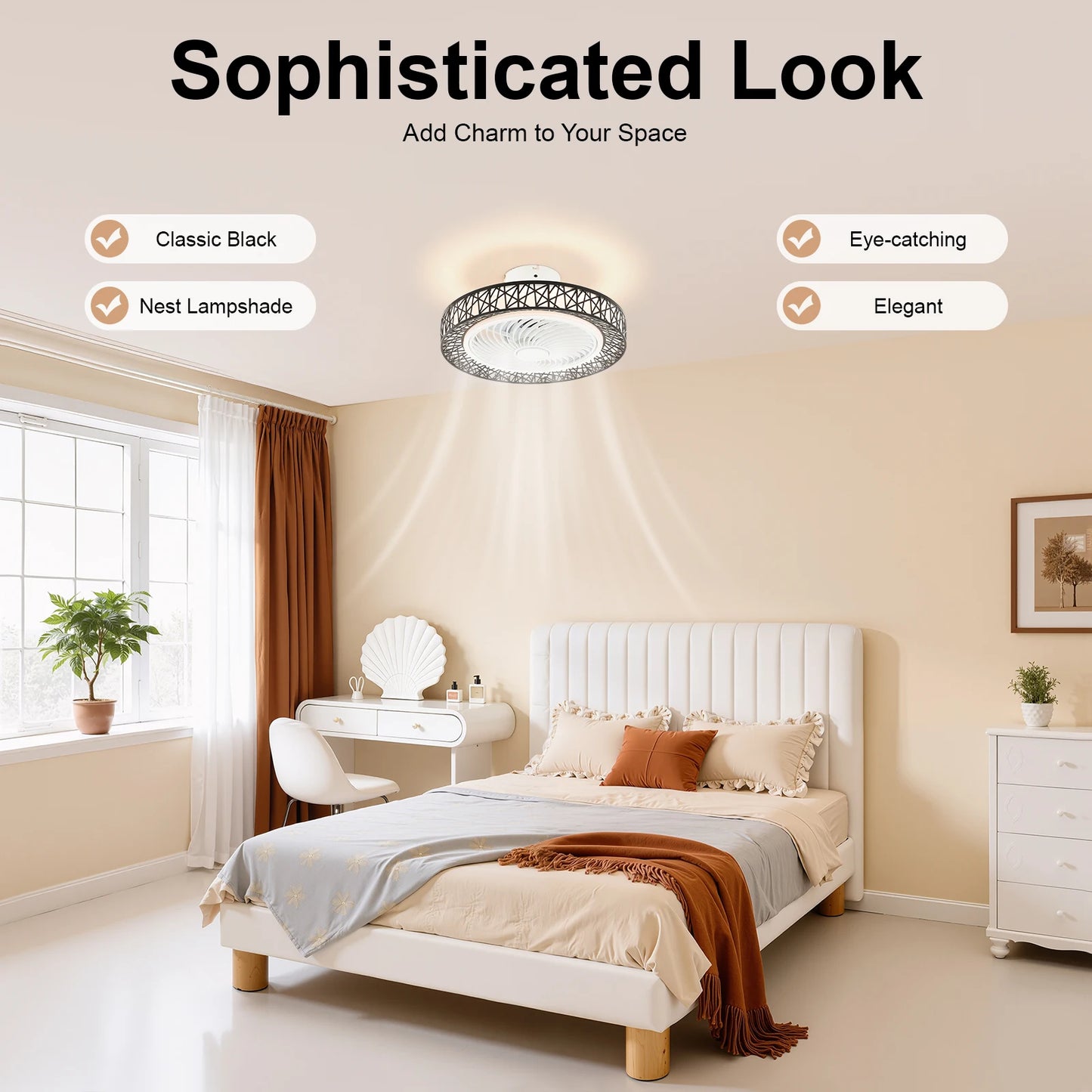 Ceiling Fan Light With Remote Control For Bedroom