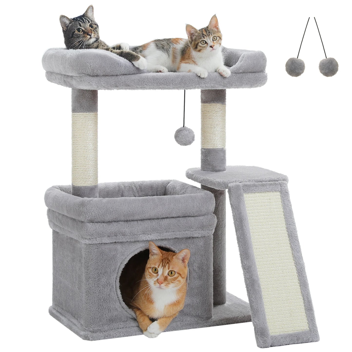 PAWZ Road Small Cat Tree Tower With Sisal Scratching Post