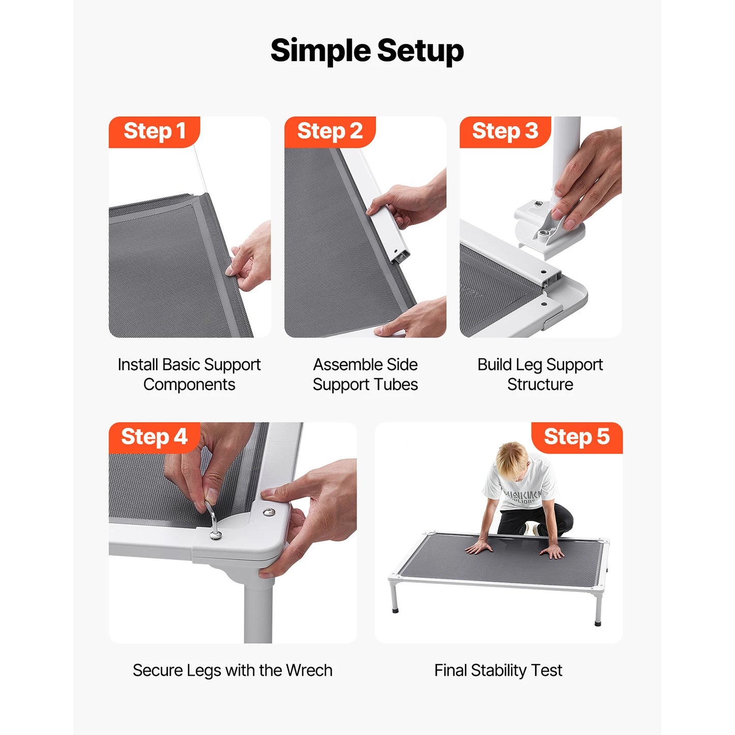 SucceBuy Elevated Dog Bed With Aluminum Frame For Large Dogs