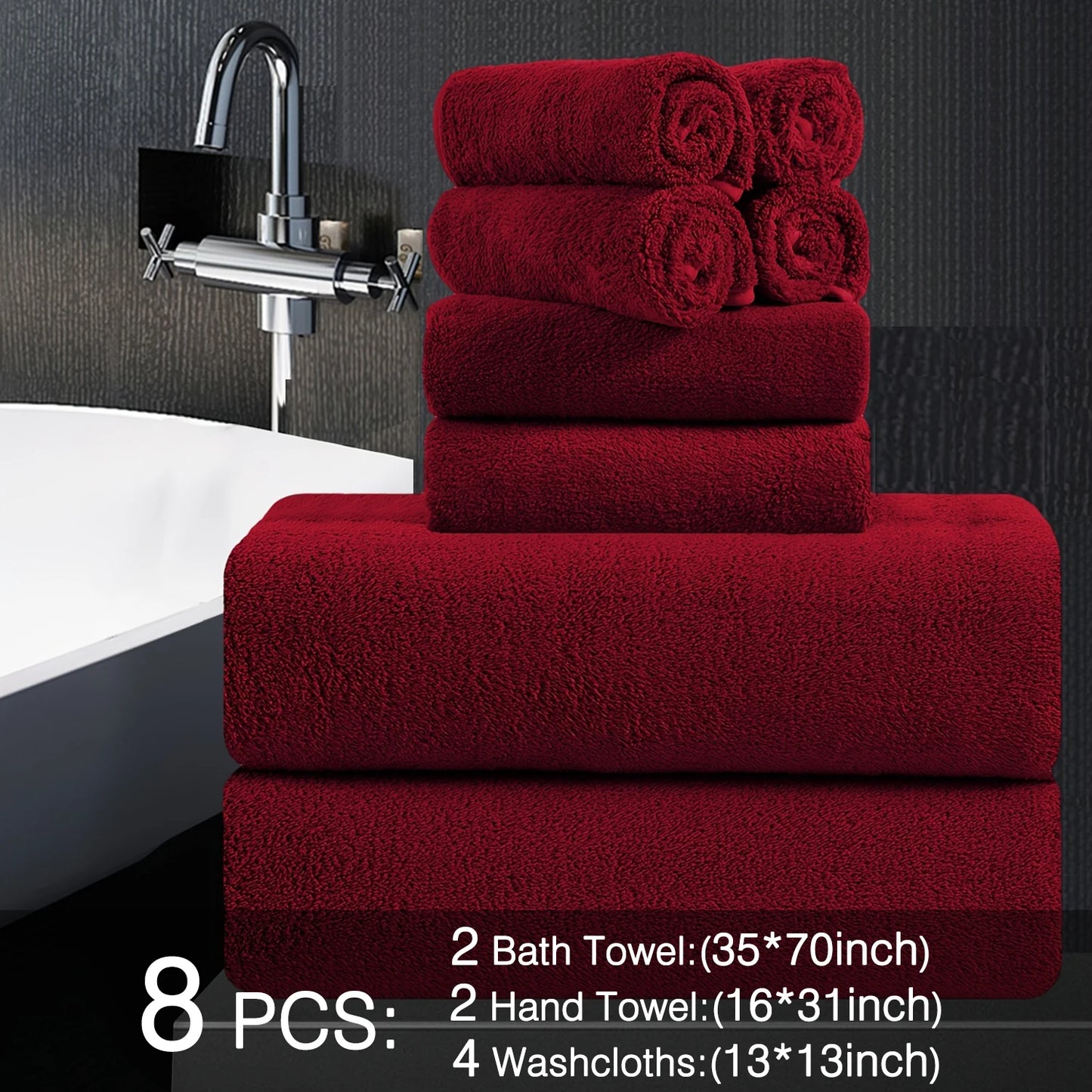 Belista Soft Absorbent Bath Towels Set Quick Dry