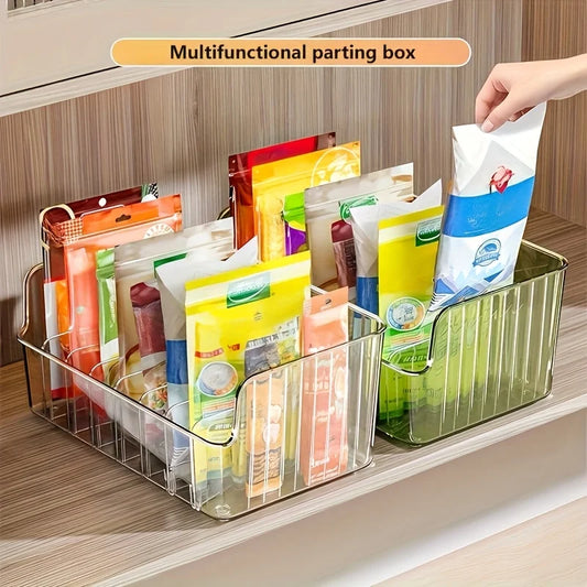 Clear Plastic Seasoning Storage Box With Adjustable Divider