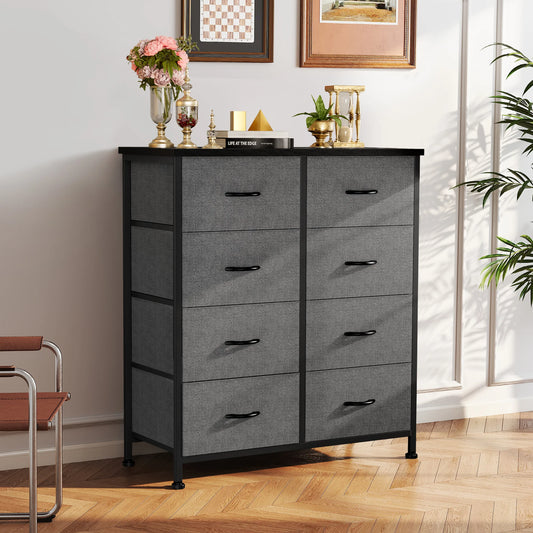 JHK Dresser Wardrobe For Bedroom With Eight Drawers