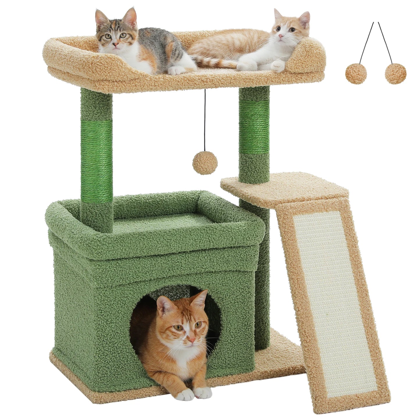 PAWZ Road Small Cat Tree Tower With Sisal Scratching Post
