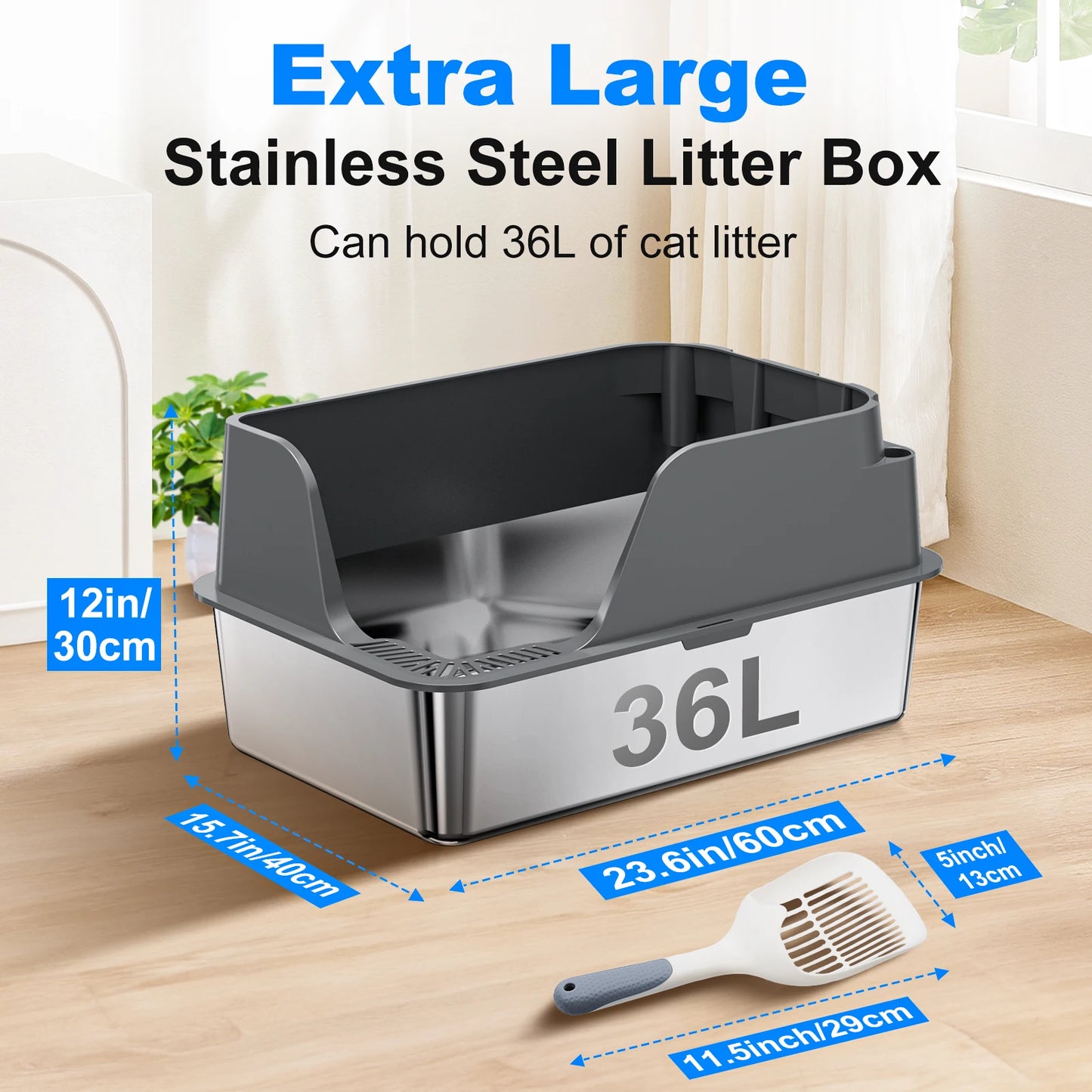 Stainless Steel Cat Litter Box Leak Proof