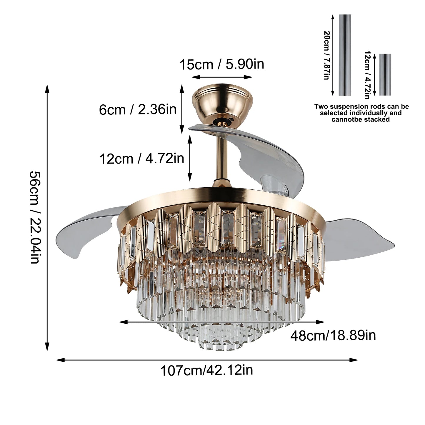 GreeLustr Modern Ceiling Fan With LED Light