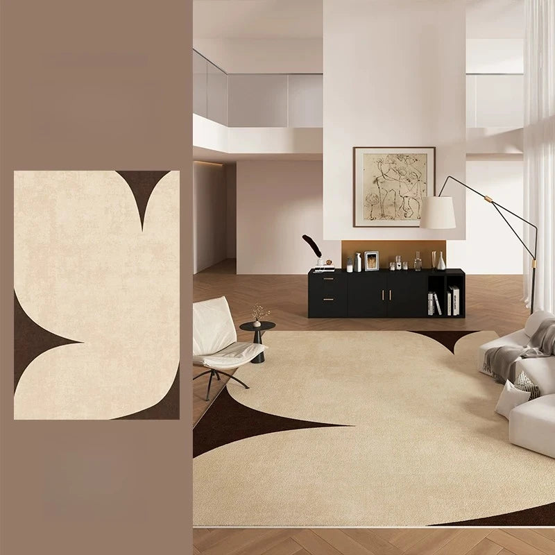 Retro Style Living Room Rug Geometric Polyester Mat
