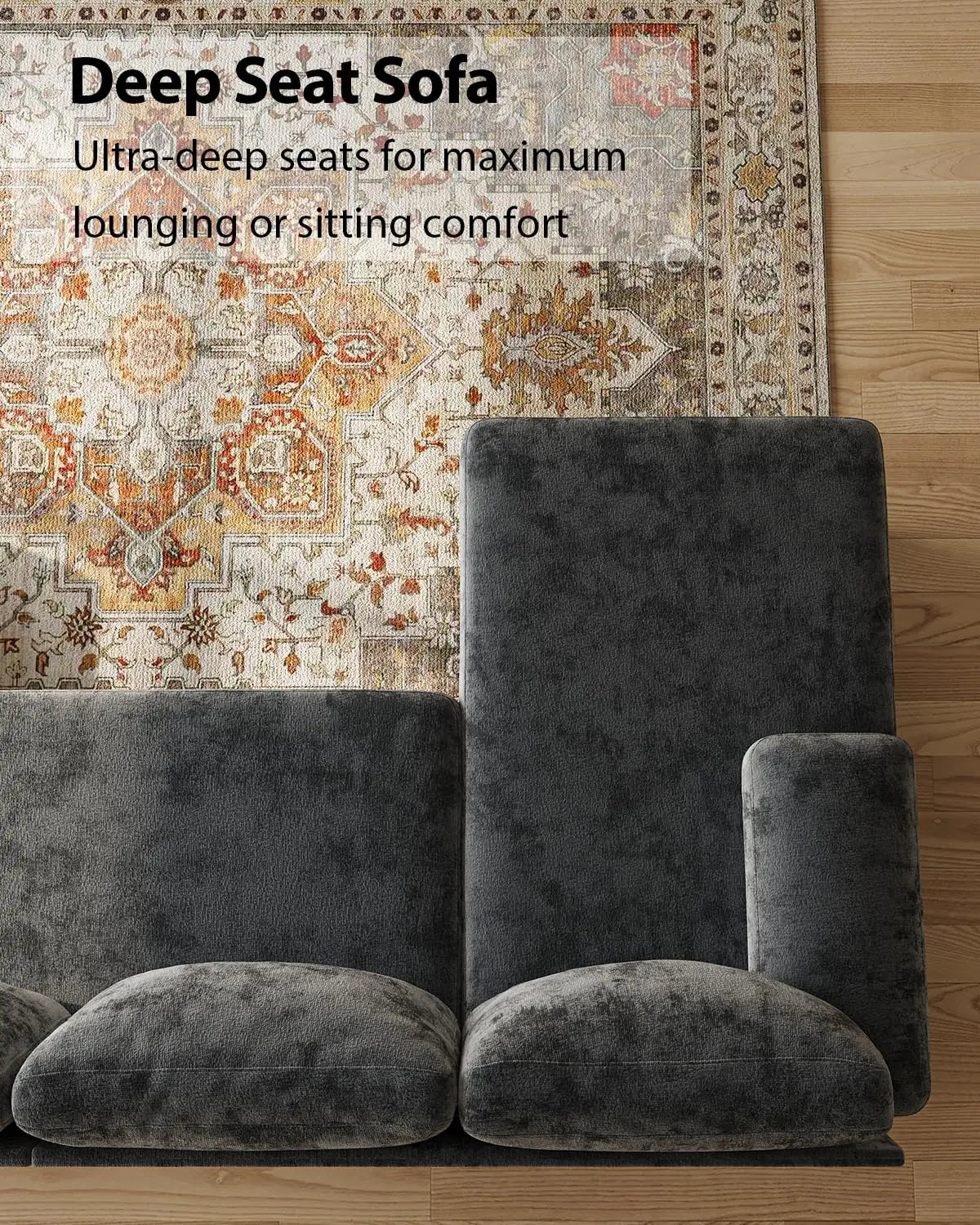 U-Shaped Sectional Sofa With Double Chaise Chenille